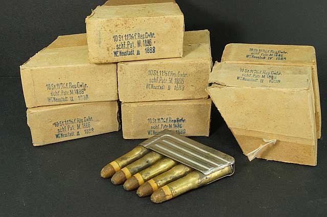 11mm Austrian Mannlicher Ammunition 1887 1 Box (Ammo Collectable). 
