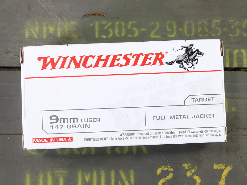 9mm Luger Ammunition Winchester 147 Grn FMJ