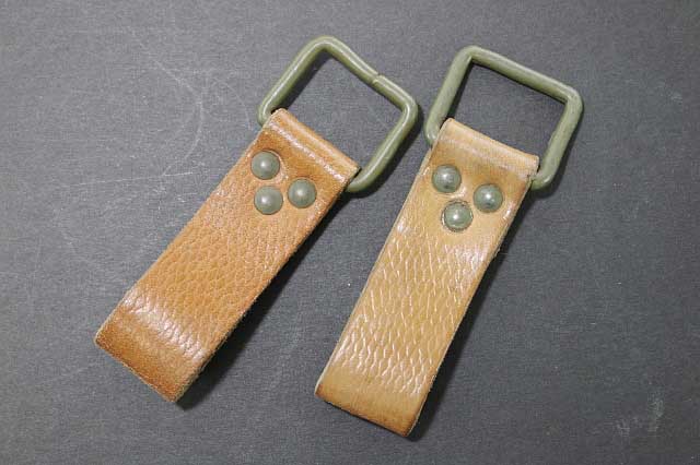 Czech Military Leather Belt Hangers Set of 2