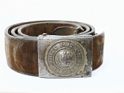 German WW1 Leather Belt and Buckle #2689