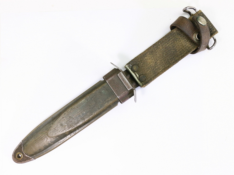 US M8A1 Bayonet Scabbard Used w/Leather Strap