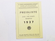 German George Roth Ammunition Catalog 1927